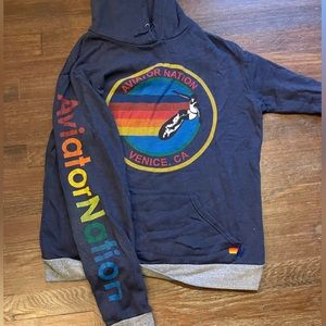 Aviator Nation navy logo hoodie. Size XL